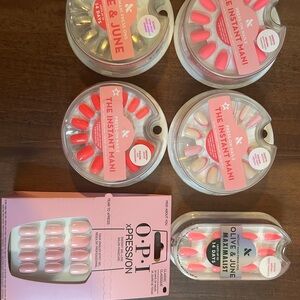 Variety of Glamnetic, Olive & June, OPI, and Chill Tips Press-On Nails